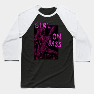 Girl On Bass Baseball T-Shirt